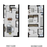 2 Story 3 Bedroom Townhouse Floor Plans